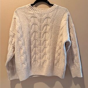 SHEIN Cream Cable Knit Sweater